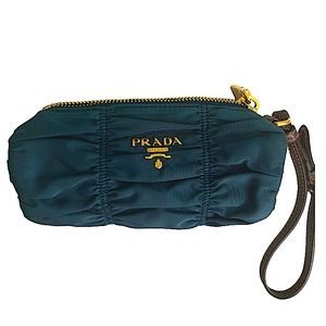 Vintage Prada pouch wristlet Tessuto Gaufre with original authenticity cards